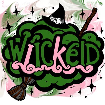 wicked in bubble letters
