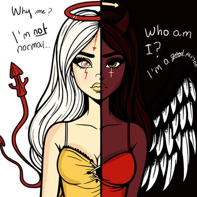 devil vs angel realistic girl