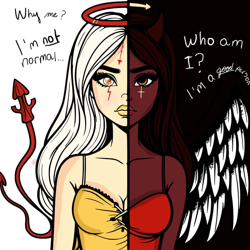 devil vs angel realistic girl