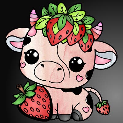cute strawberry cow