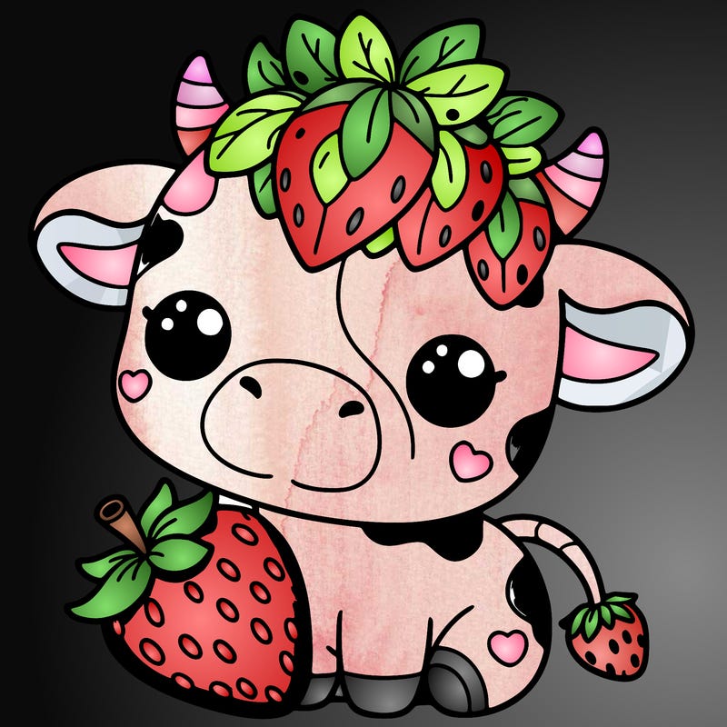 cute strawberry cow