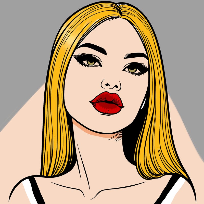 realistic woman with full lips