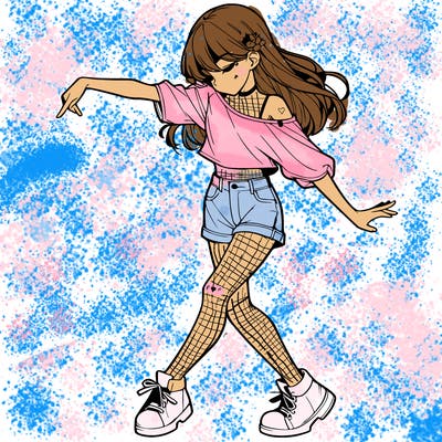 realistic girl danceing