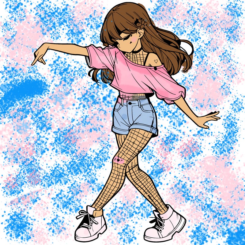 realistic girl danceing
