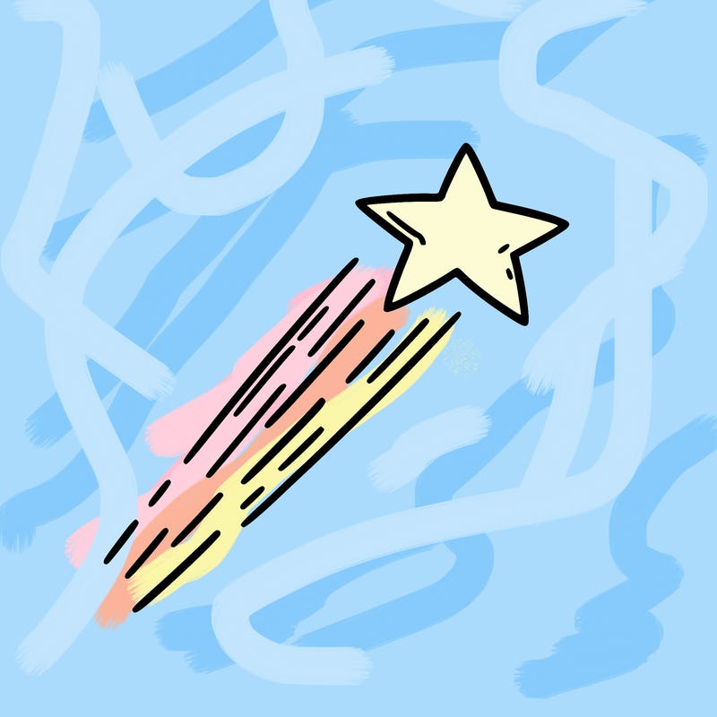 a shooting star in the sky