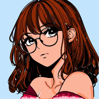 manga woman character with glasses and nice lips