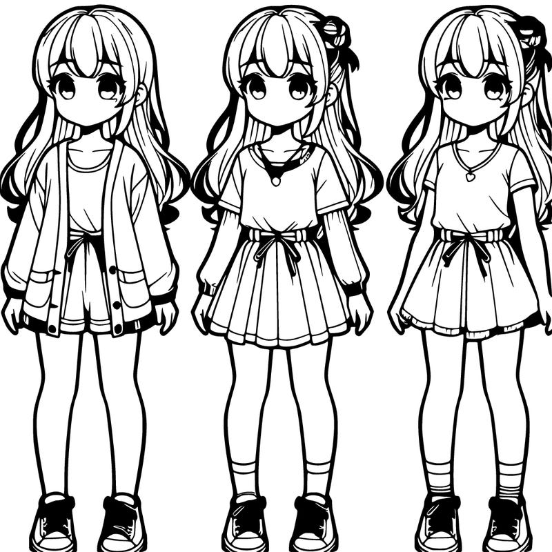 realistic cute girl full body