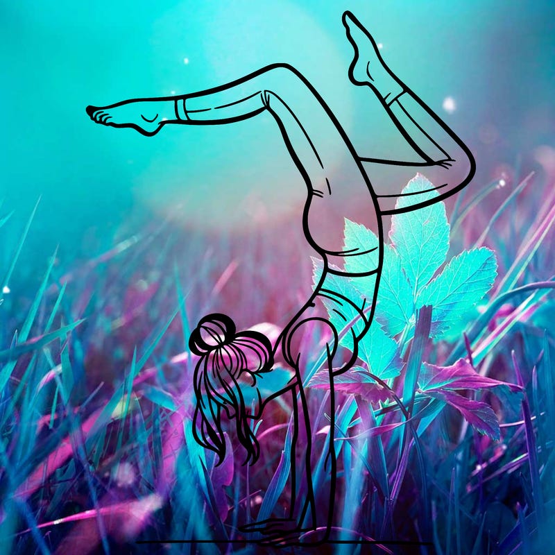 a woman doing a handstand