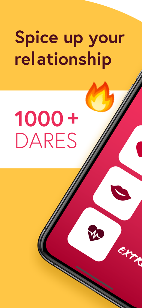 Sex & Love Game for Couple 18+ - Interface do aplicativo de jogo de sexo e amor para casais com mais de 1000 desafios.