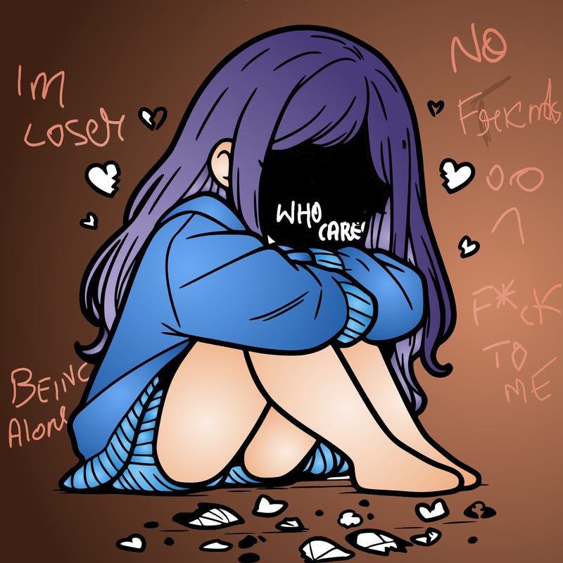 a girl after a breakup