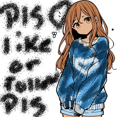 manga teen girl  in a sweater and baggy pants