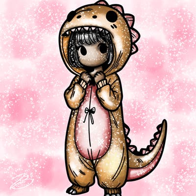 dino onesies on girl