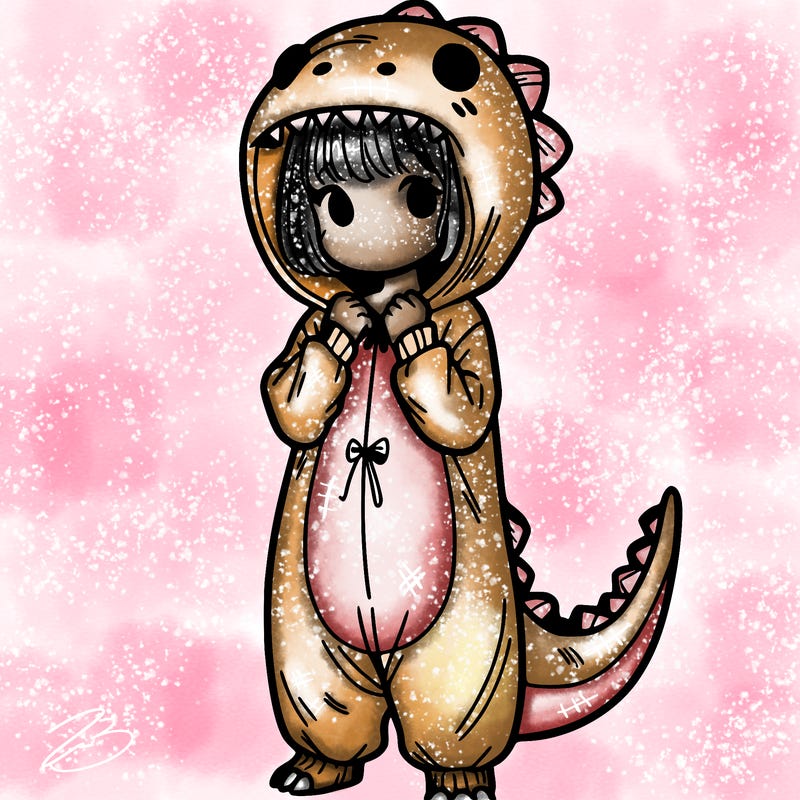 dino onesies on girl