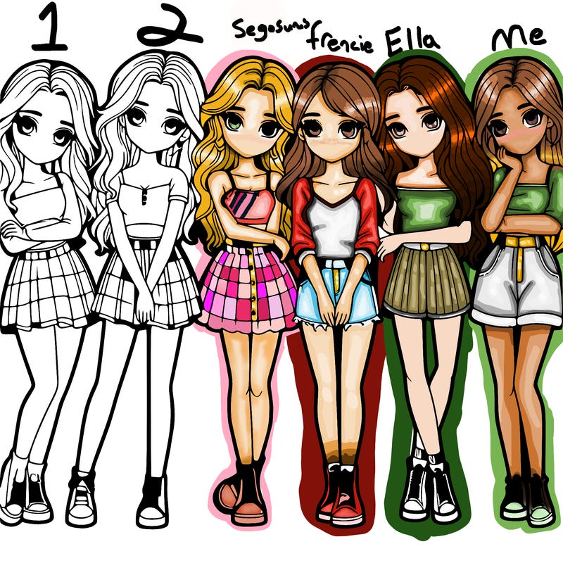 a group of girls realistic