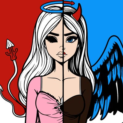 devil vs angel realistic girl