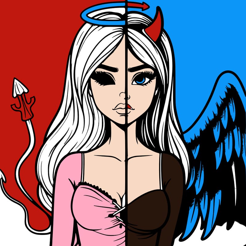 devil vs angel realistic girl