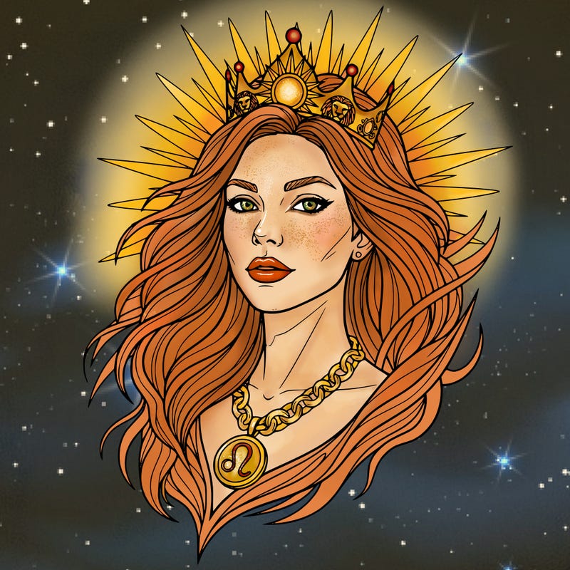 leo girl's zodiac sign: head to shoulders