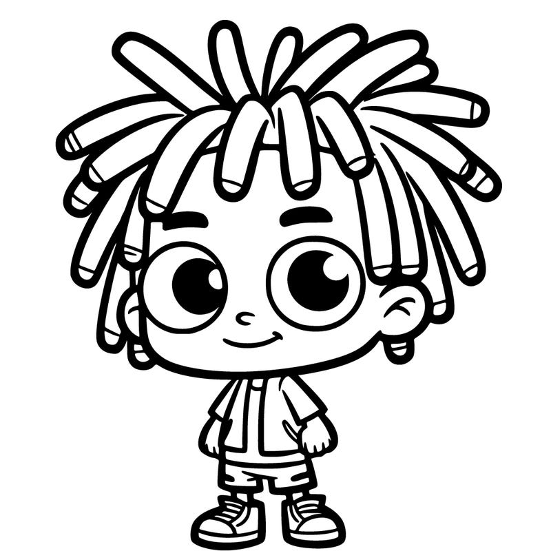 cartoon boy with dreads