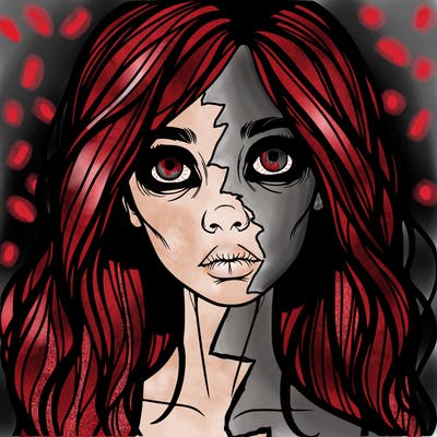 scary beautiful realistic girl