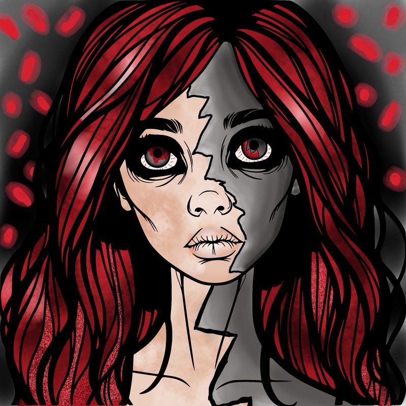 scary beautiful realistic girl