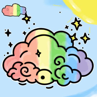 pink starry cloud sky