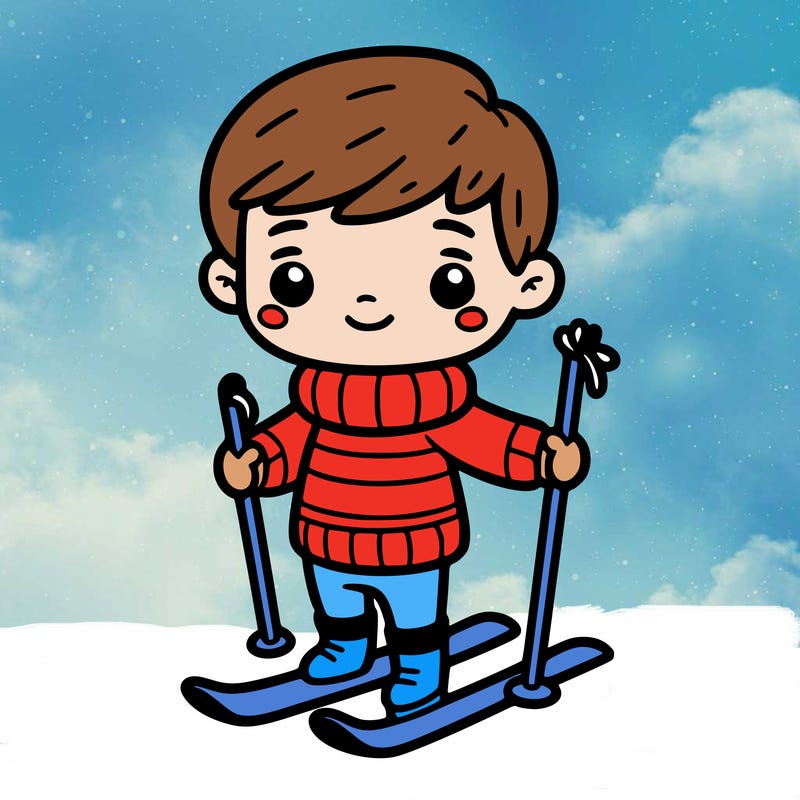 boy with . ski . on