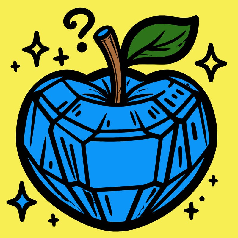 very shiny crystal apple