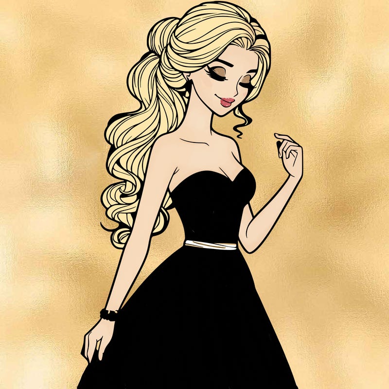 a realistic woman wearing an elegant dress