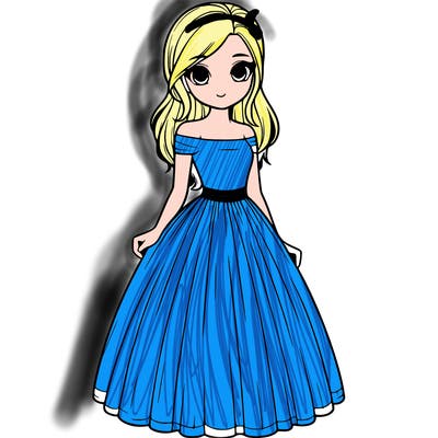 realistic girl in dress