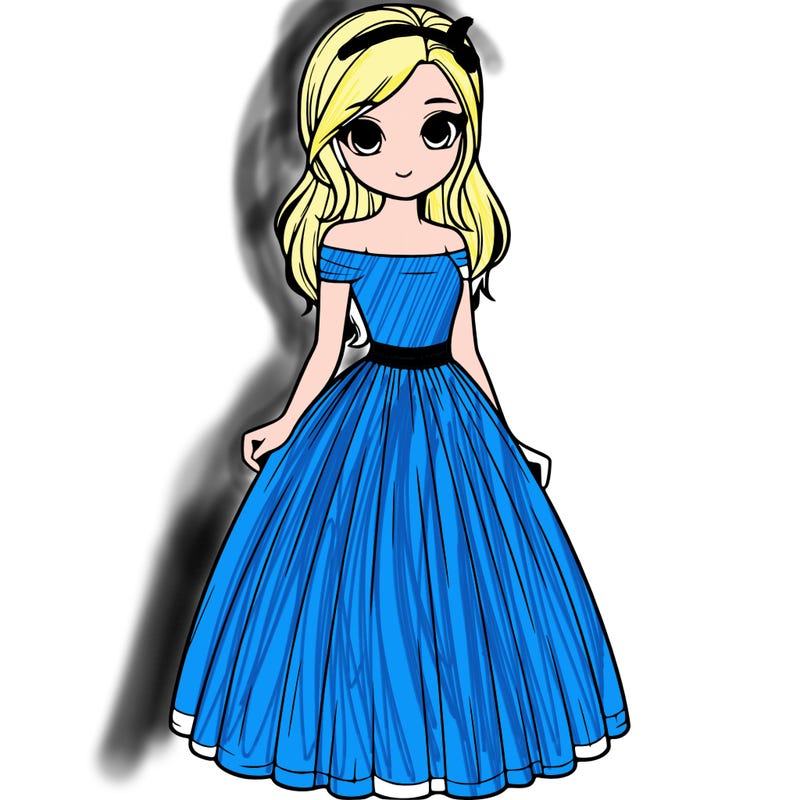 realistic girl in dress