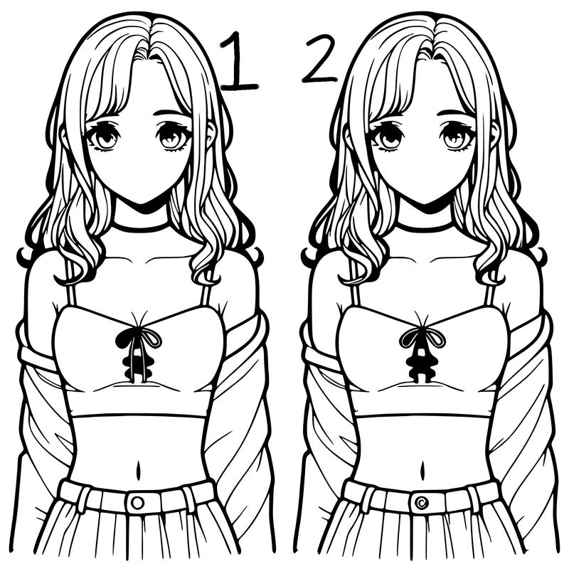 realistic girl split in 4 sections