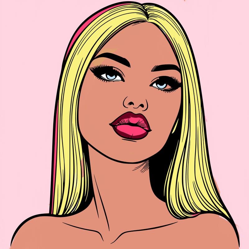 realistic woman with full lips