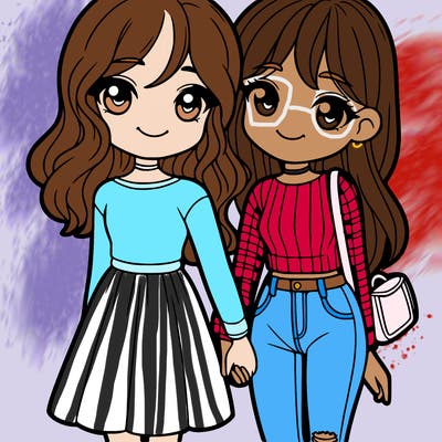 two girls best friends