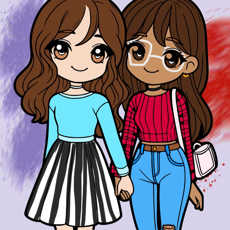 two girls best friends