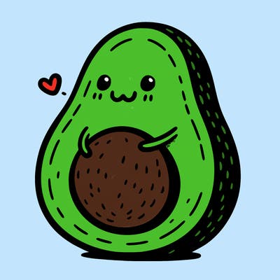 an avocado hugging an avocado