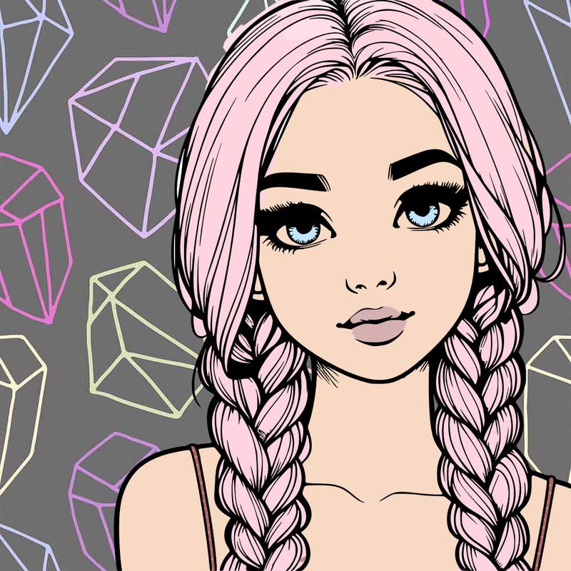 realistic girl with braids