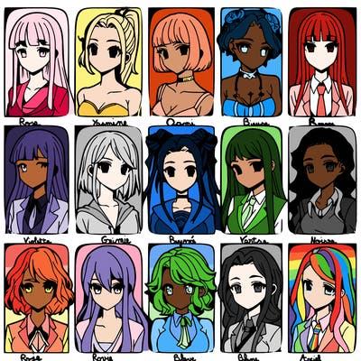 girls that look diffrent anime