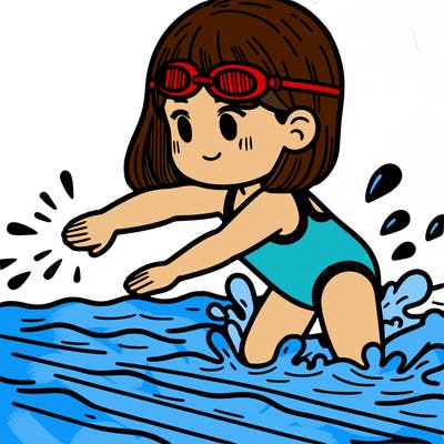 a girl doing competitive swimming