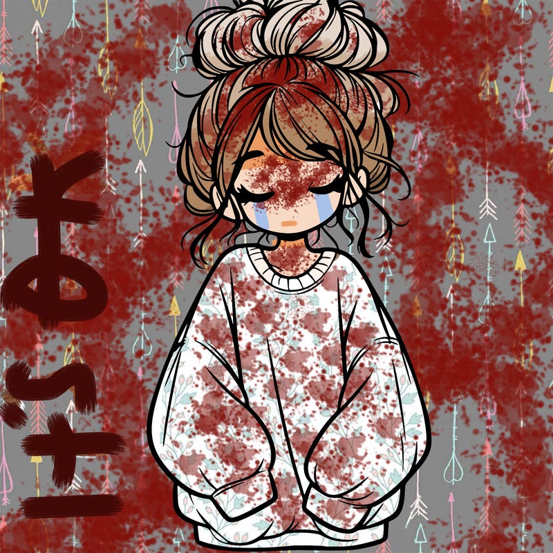 girl with baggy sweatshirt and messy bun