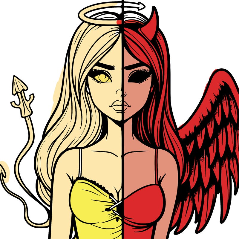 devil vs angel realistic girl