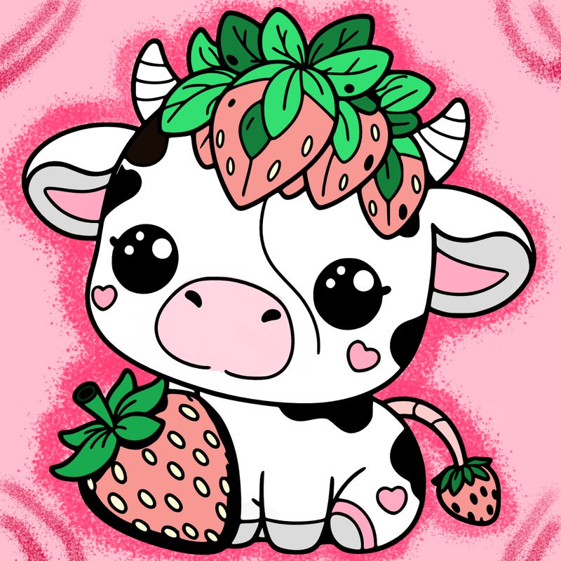 cute strawberry cow