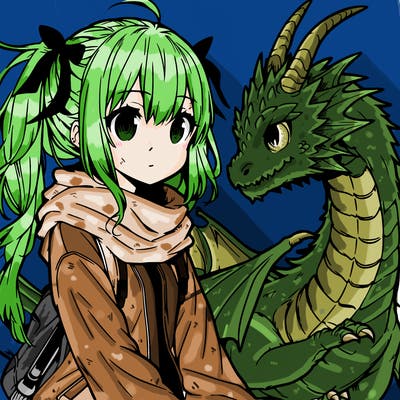 manga girl and her dragon