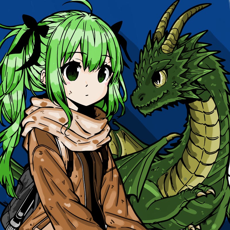 manga girl and her dragon