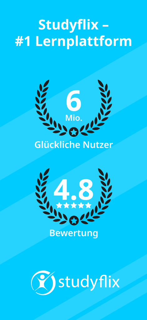 Studyflix app display featuring 6 million users and 4.8 star rating