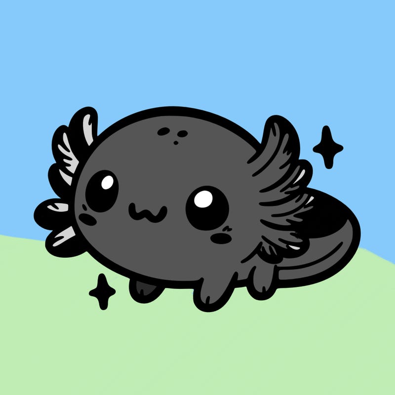 cute easy baby axolotl