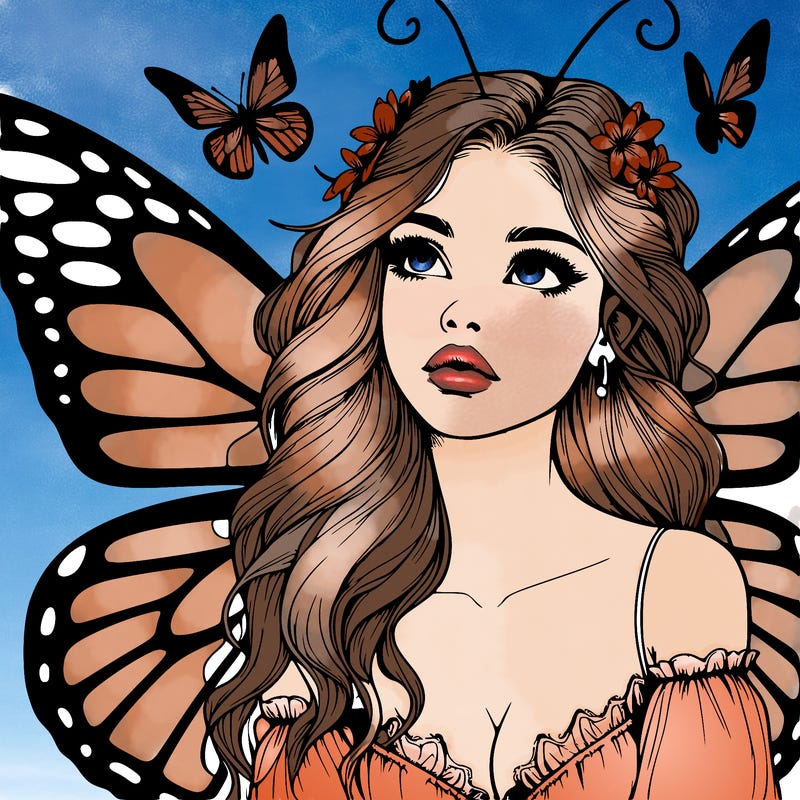 butterfly fairy realistic girl