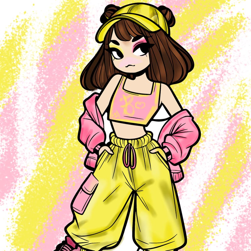 girl in crop top and baggy pants