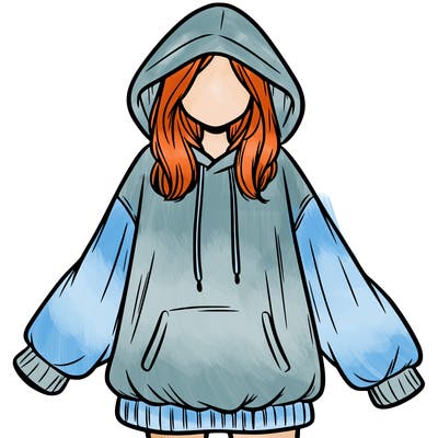 girl in oversized hoodie