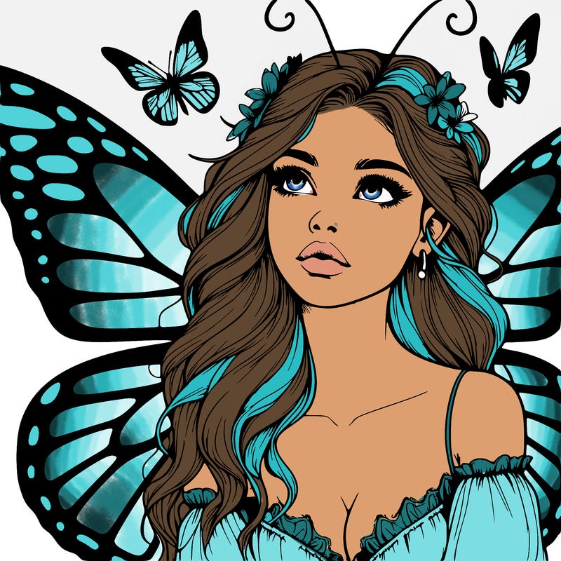 butterfly fairy realistic girl