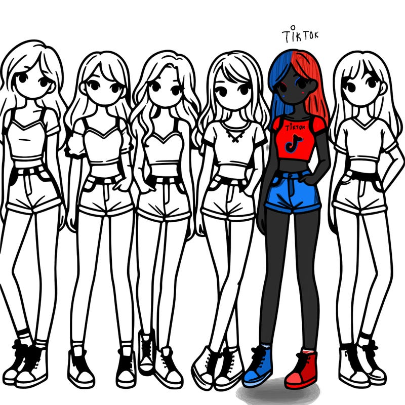 a group of girls wearing crop tops and shorts